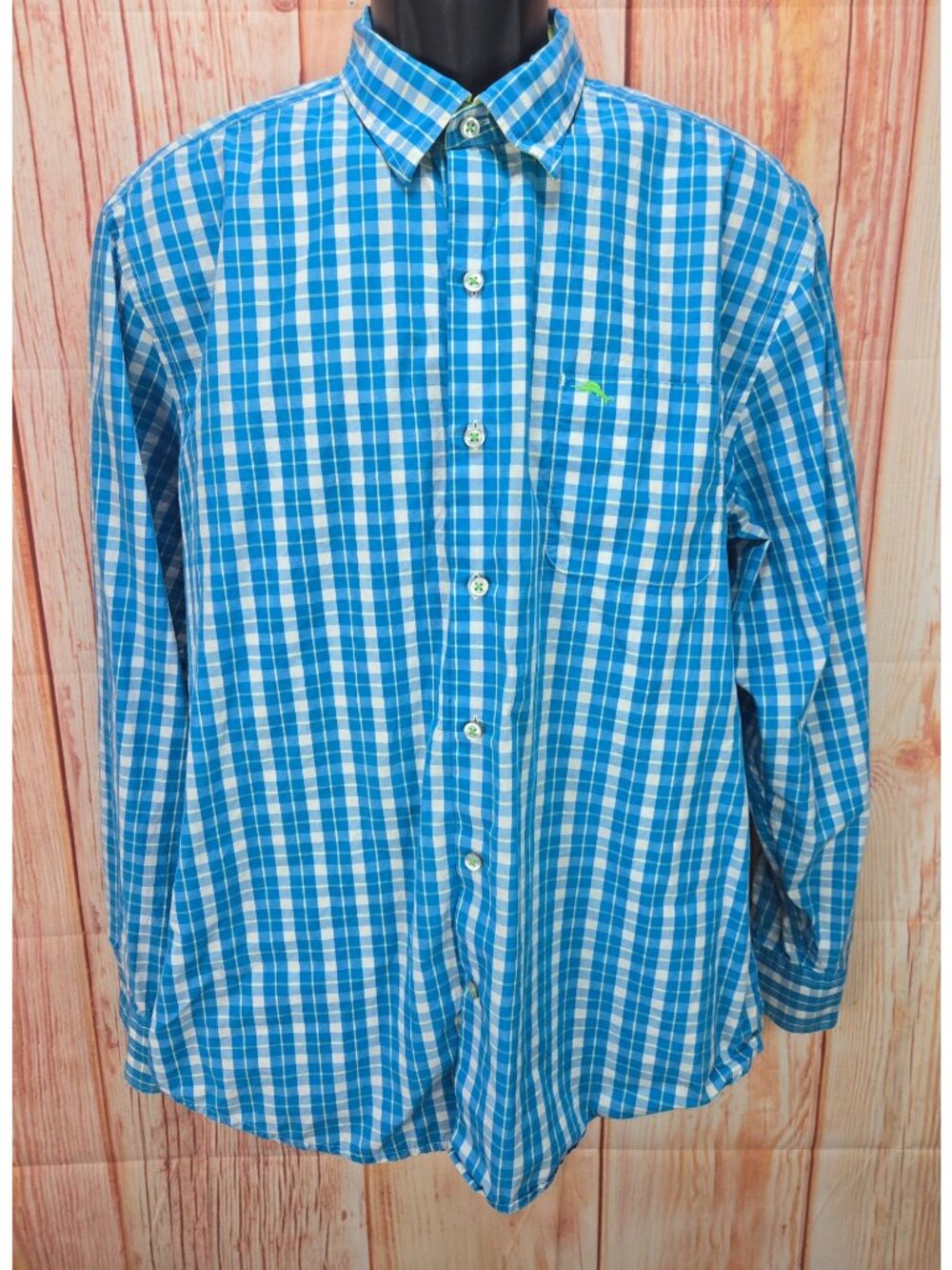 Tommy Bahama Mens Blue Check Shirt Large